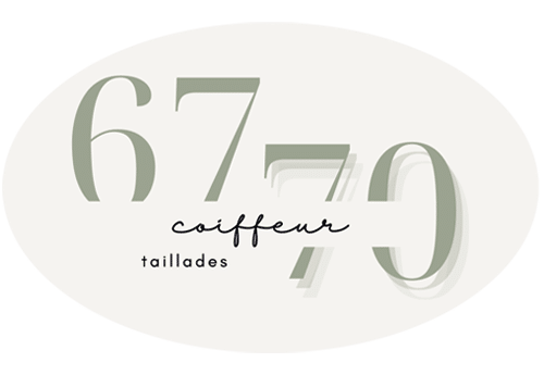 Logo coloré du salon de coiffure 67-70 aux Taillades, mélangeant élégance et modernité.